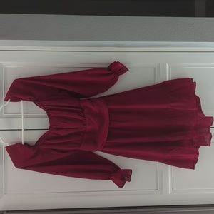 Women's Lantern Sleeve Dress Square Neck Tie Back